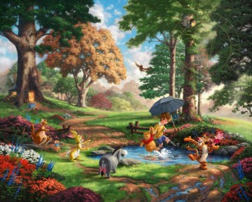 Winnie The Pooh y Thomas Kinkade Pinturas al óleo